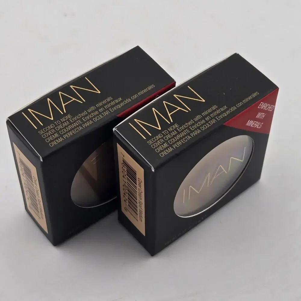 IMAN Second to None Cover Cream Concealer SAND MEDIUM Set Of 2 New 0.17 oz